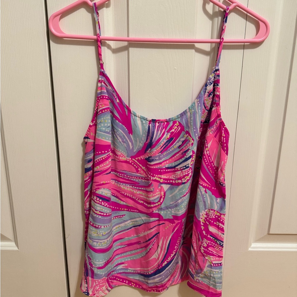 Lilly Pulitzer Vibrant Pink and Blue Women's Top Size L
